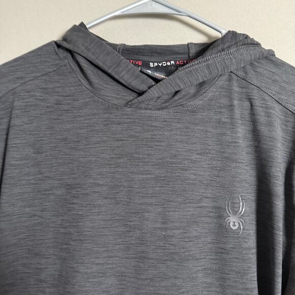 Spyder sz L gray active hoodie - Picture 2 of 9